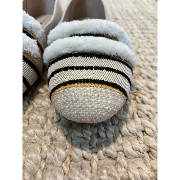 Nearly new BIRDIES Starling Flat In Natural Stripe Embroidery, Sz 8, $150 - Picture 4 of 7